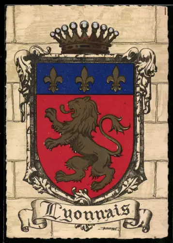 AK Lyonnais, Wappen auf Mauer-Hintergrund