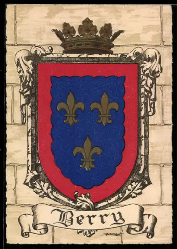 AK Berry, Wappen auf Mauer-Hintergrund