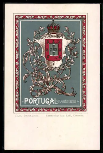 AK Wappen Königreich Portugal