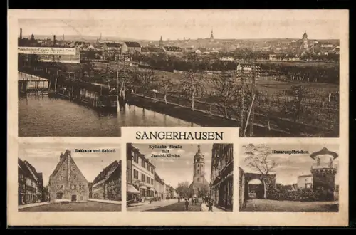 AK Sangerhausen, Maschinen Fabrik Ascania, Rathaus und Schloss, Kylische Str., Husarenpförtchen