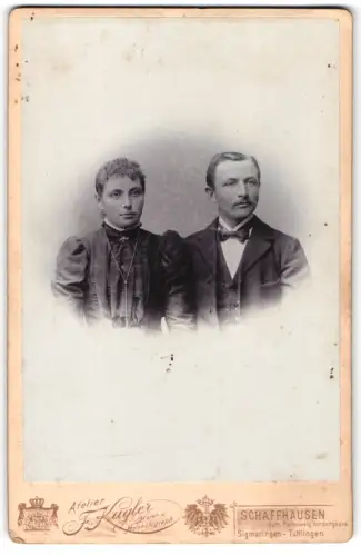 Fotografie F. Kugler, Schaffhausen, Palmzweig Vordergasse, Porträt eines Paares