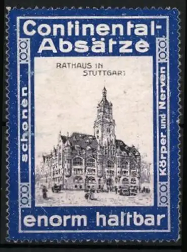 Reklamemarke Continental-Absätze, Rathaus in Stuttgart