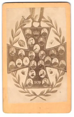 Fotografie unbekannter Fotograf und Ort, Wilhelm I von Preussen, August von Württemberg, Von der Tann, Porträts 1870