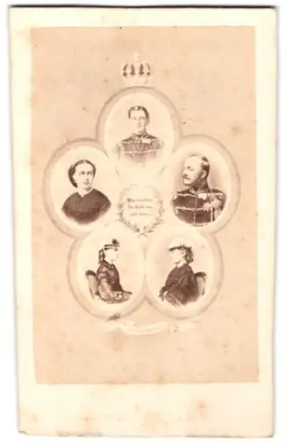 Fotografie unbekannter Fotograf und Ort, Georg V v. Hannover, Marie v. Sachsen-Altenburg, Kronpr. Ernst August v. Hannov