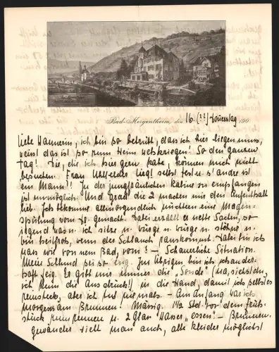 Briefkopf Bad Mergentheim, Private Korrespondenz, Ansicht des Kurhauses
