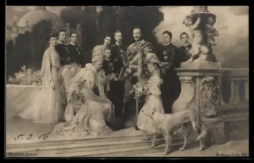 AK Kaiser Wilhelm II. und das deutsche Kaiserhaus