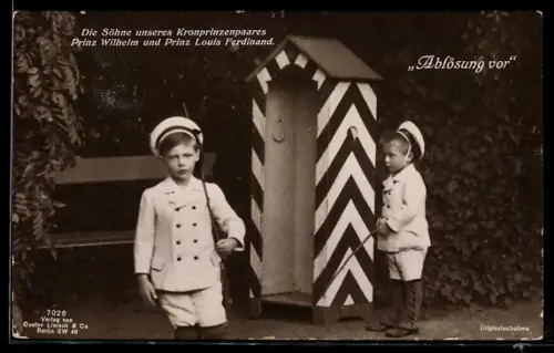 AK Ablösung vor, Die Söhne des Kronprinzenpaares Prinz Wilhelm und Prinz Louis Ferdinand
