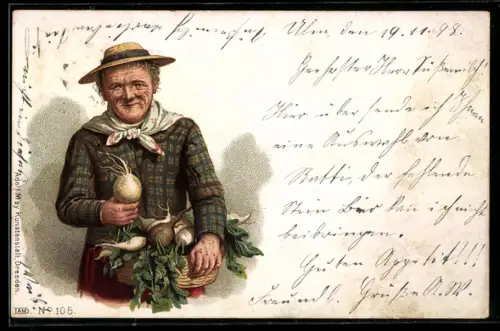 AK Rübenbäuerin in Tiroler Tracht