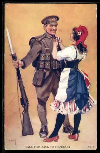 AK Marianne dekoriert Uniform eines britischen Soldaten, Un souvenir pour Tipperary