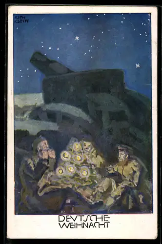 Künstler-AK Richard Klein: Deutsche Weihnacht, Artillerie