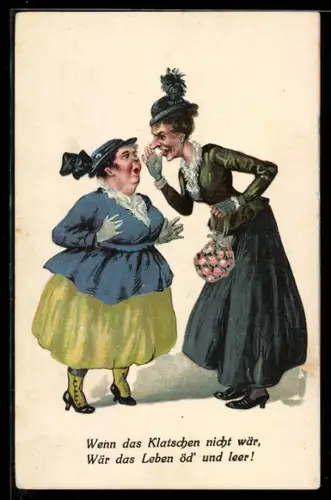 AK Neujahrsgrüsse, Wenn das Klatschen nicht wär,..., frauenfeindlicher Humor