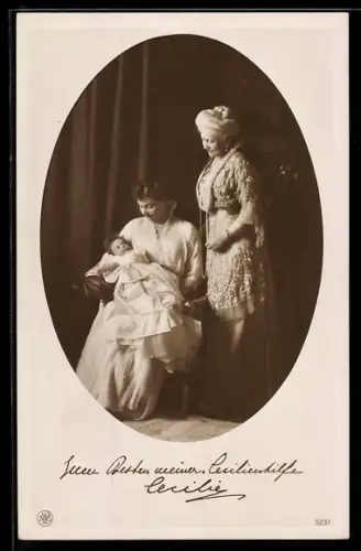 AK Kronprinzessin Cecilie mit Kind - Zum besten meiner Cecilienhilfe