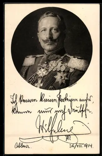 AK Portrait Kaiser Wilhelm II. in Paradeuniform mit Orden