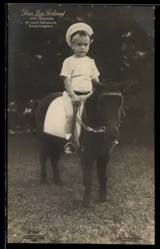 AK Prinz Louis Ferdinand von Preussen auf Pony