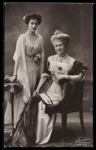 AK Kaiserin Auguste Victoria und Tochter Victoria Luise