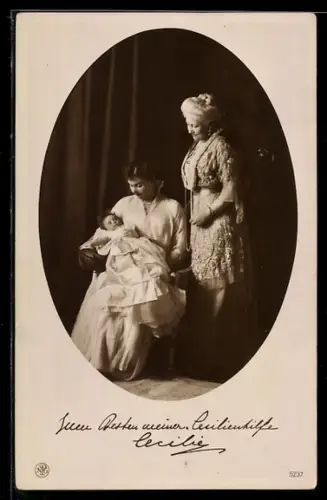 AK Kronprinzessin Cecilie mit Kind - Zum besten meiner Cecilienhilfe