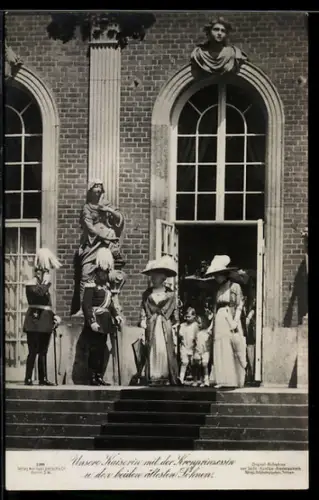 AK Kaiserin Auguste Victoria Königin von Preussen mit der Kronprinzessin und den beiden ältesten Söhnen