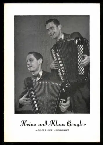AK Musiker Heinz und Klaus Gengler mit Ziehharmonikas