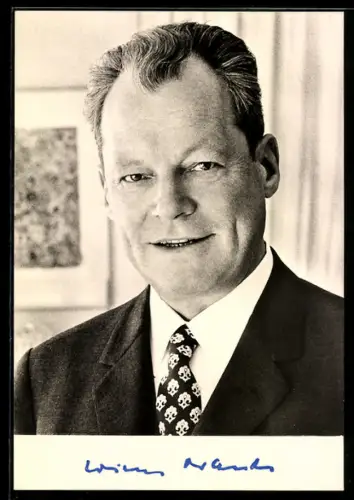 AK Willy Brandt, Bundeskanzler und Vorsitzender der SPD, Autograph