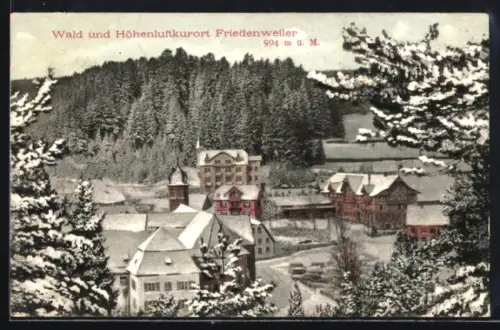 AK Friedenweiler, Dorfansicht im Schnee