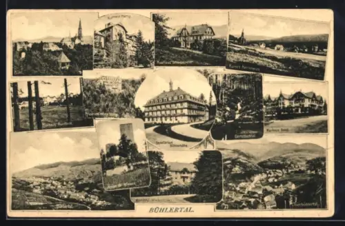 AK Bühlertal, Sanatorium Bühlerhöhe, Kurhaus Plättig, Kurhotel Wiedenfelsen