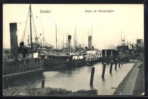 AK Emden, Partie im Aussenhafen