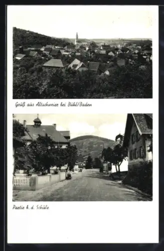 AK Altschweier b. Bühl /Baden, Partie bei der Schule, Ortsansicht
