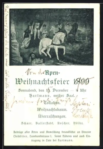 AK Apen, Karte zur Weihnachtsfeier