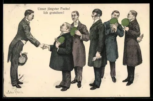 Künstler-AK Studenten begrüssen ein neues Mitglied, Unser jüngster Fuchs! Ich gratuliere