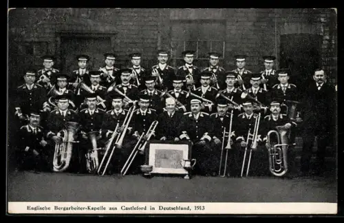 AK Englische Bergarbeiter-Kapelle aus Castleford in Deutschland 1913