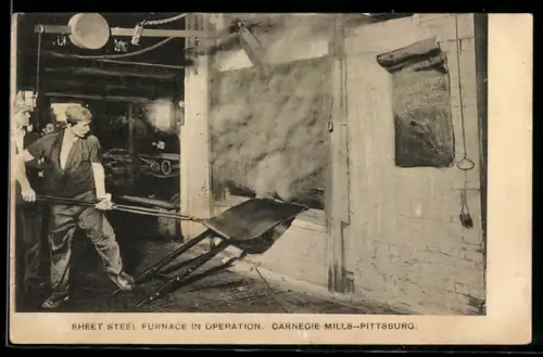 AK Pittsburg, Carnegie Mills, Sheet steel furnace in operation