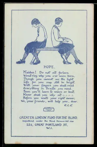 AK London, Fund for the blind, Hope