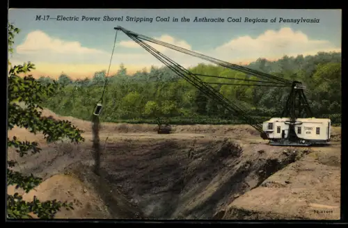 AK Pennsylvania, Electric Power Shovel Stripping Coal in the Anthracite Coal Regions