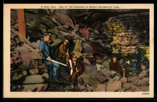 AK A Coal Fall, one of the dangers in mining Anthracite Coal