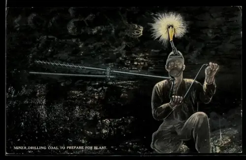 AK Miner Drilling coal to prepare for blast