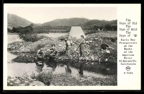 AK Kalifornien, Goldsucher am Flussufer