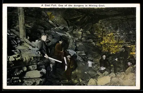 AK A Coal Fall, One of the dangers in Mining Coal, Bergbau
