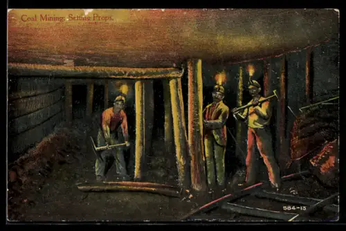 AK Coal Mining, Setting Props, Bergbau