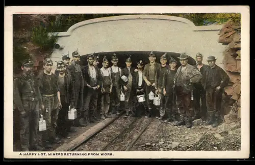AK A Happy lot, Miners returning from work, Bergbau