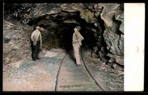 AK Gangway in Mine, Arbeiter im Bergbau