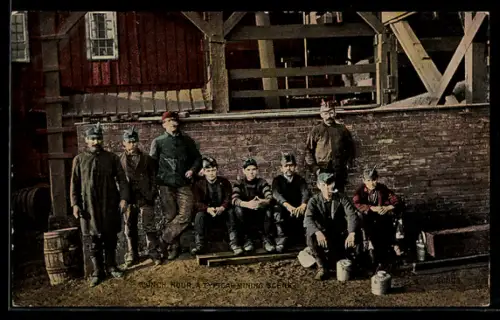 AK Lunch hour, A typical mining scene, Arbeiter im Bergbau