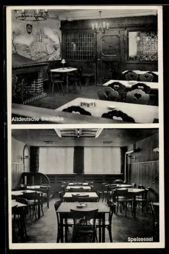 AK Laasphe, Gasthof zur Sonne, Altdeutsche Bierstube, Speisesaal