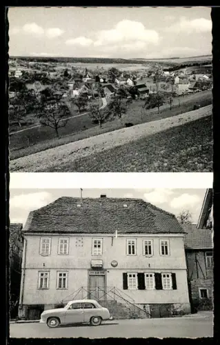 AK Breitenbrunn /Odw., Gasthaus zum gr. Baum Friedr. Karl Olt, Ortsansicht aus der Vogelschau
