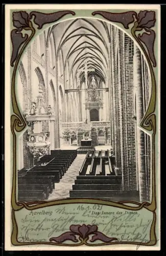 Passepartout-AK Havelberg, Das Innere des Domes, Ornamente