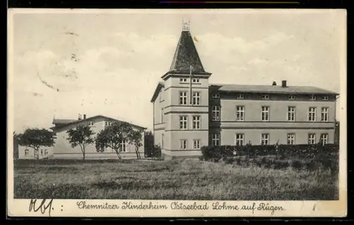 AK Lohme auf Rügen, Partie mit Chemnitzer Kinderheim