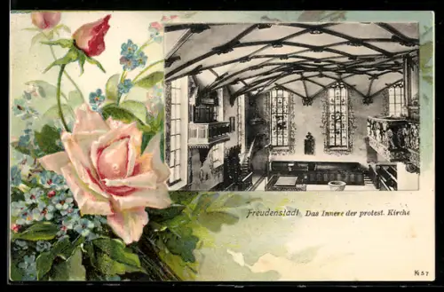 AK Freudenstadt, Das Innere der prostest. Kirche