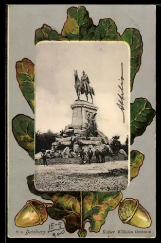 Passepartout-AK Duisburg, Kaiser Wilhelm-Denkmal