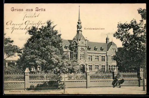 AK Berlin-Britz, Blick zum Kreiskrankenhaus