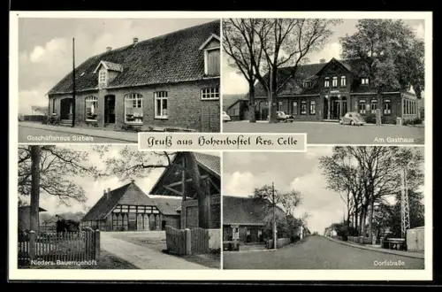 AK Hohnebostel, Geschäftshaus Siebels, Nieders. Bauerngehöft, Dorfstrasse, Am Gästehaus
