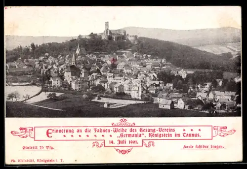 AK Königstein, Erinnerung an die Fahnenweihe des Gesangsvereins Germania, 1901, Total